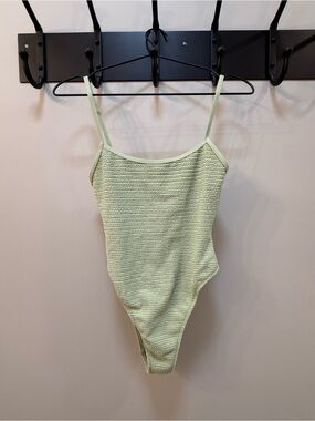 PacSun Light Green Textured Kids One-Piece Bodysuit